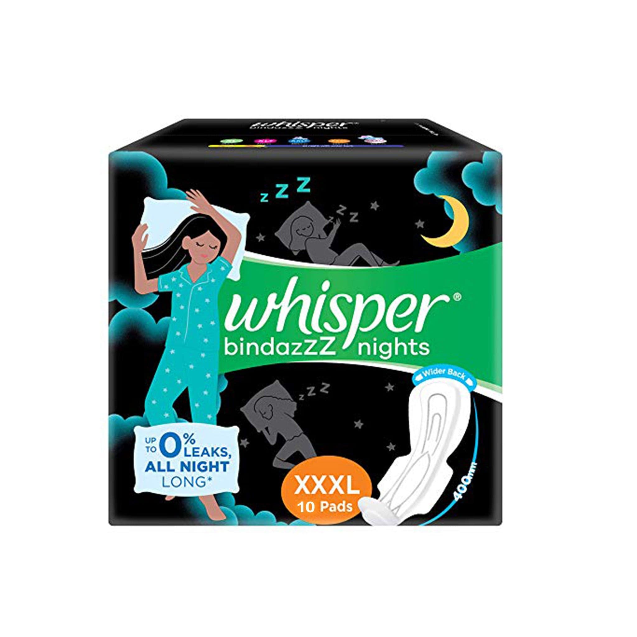 Whisper Ultra Bindazzz Nights Sanitary Pads XXXL