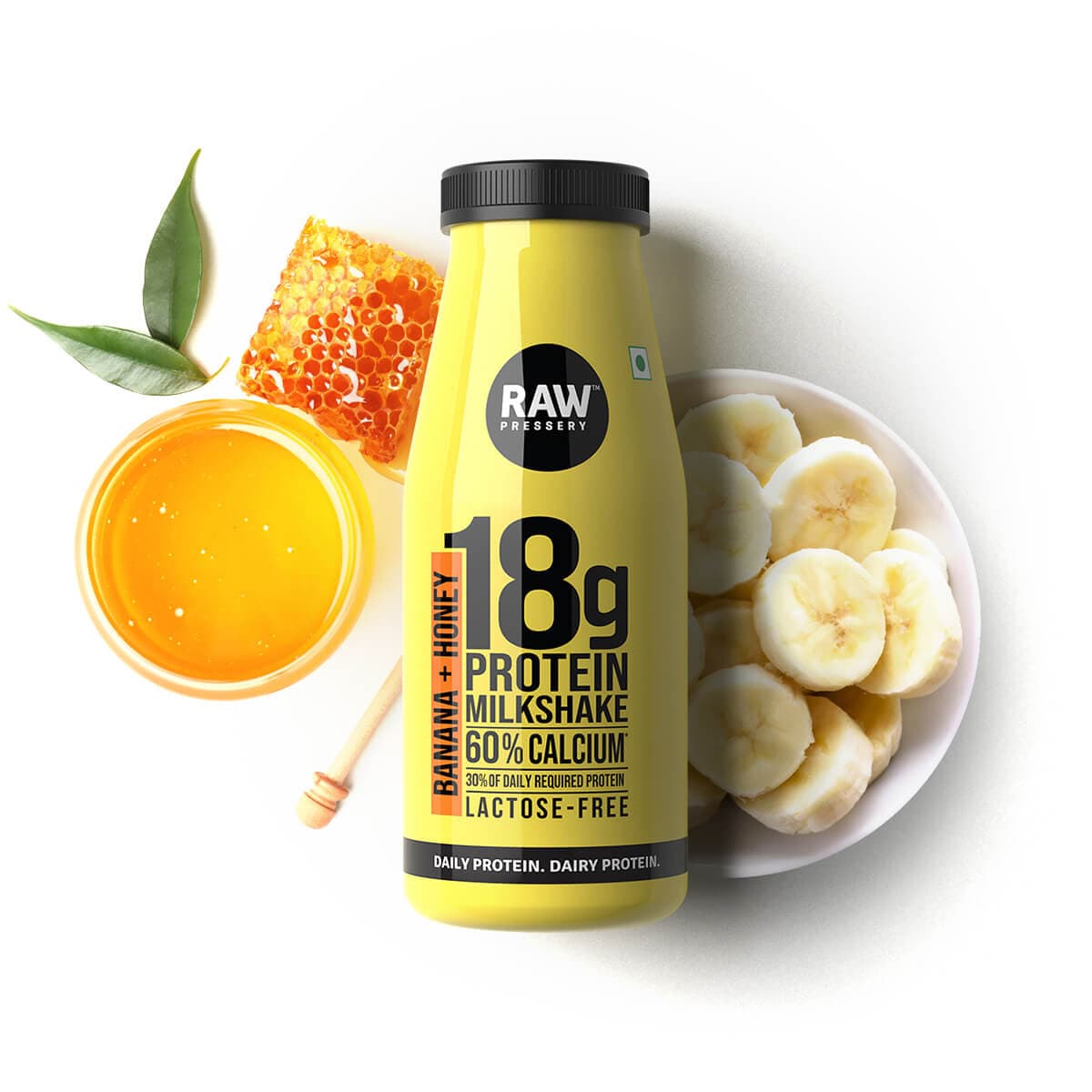 Raw Pressery Protein Milkshake - Banana + Honey.