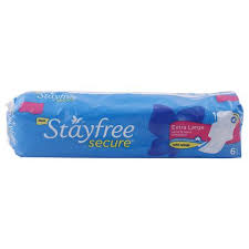 Stayfree Secure Cottony Soft Cover Sanitary Pads - XL with Wings
