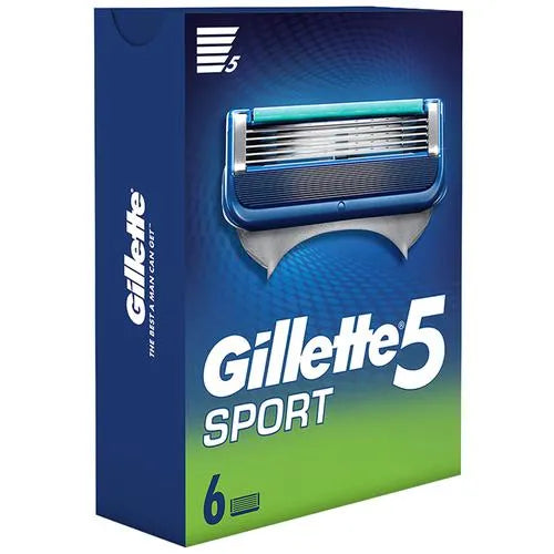 Gillette Sport Razor Cartridges - Smooth Finish, Provides Aqua Grip, 6 pcs