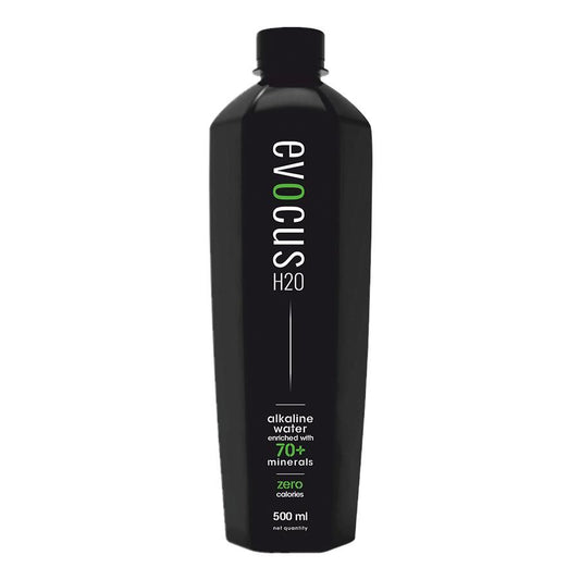 Evocus H2O Black Water, Alkaline Water enriched with 70+ Minerals