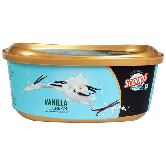 Scoops Vanilla Ice Cream.