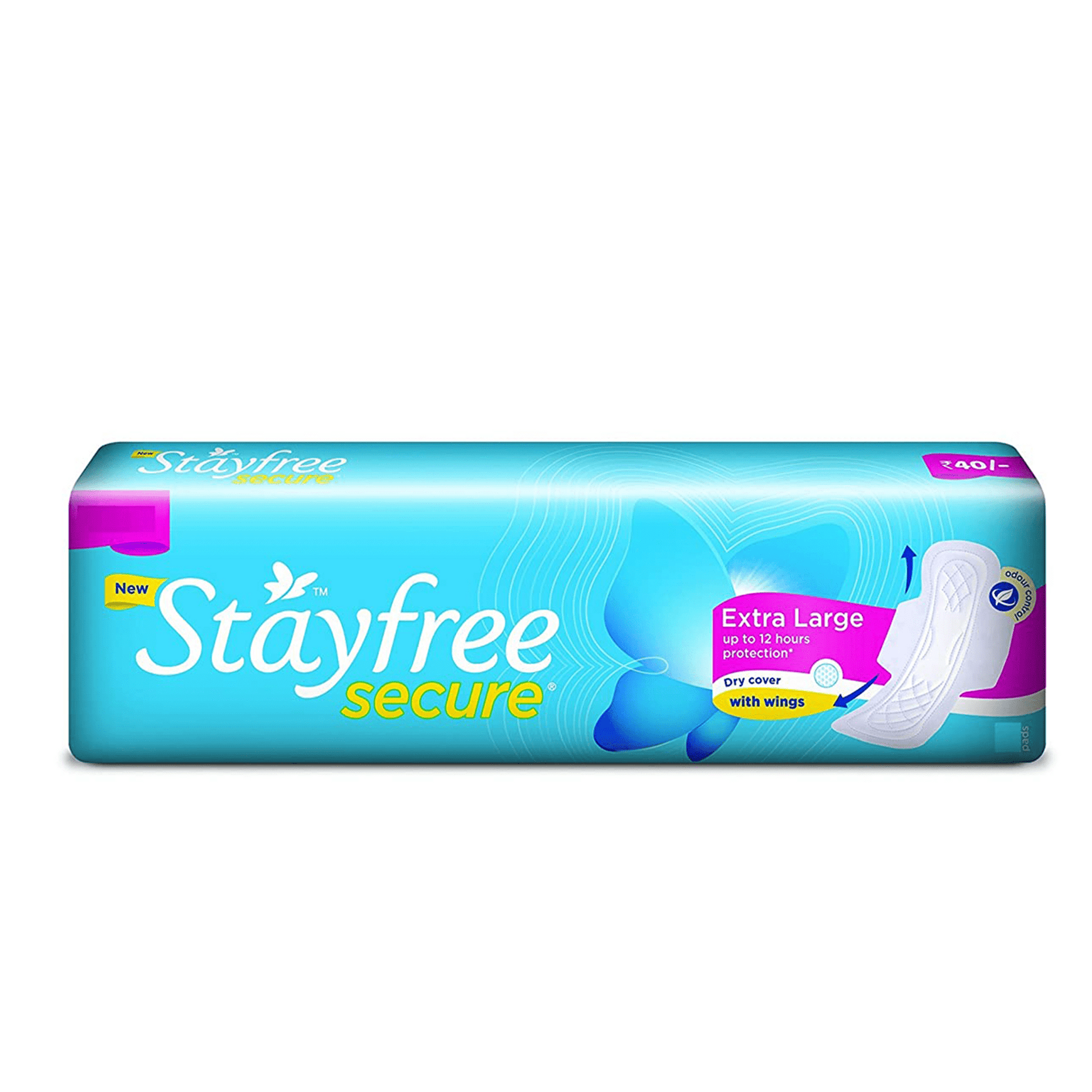 Stayfree Secure - XL Dry Cover Sanitary Pads with Wings.