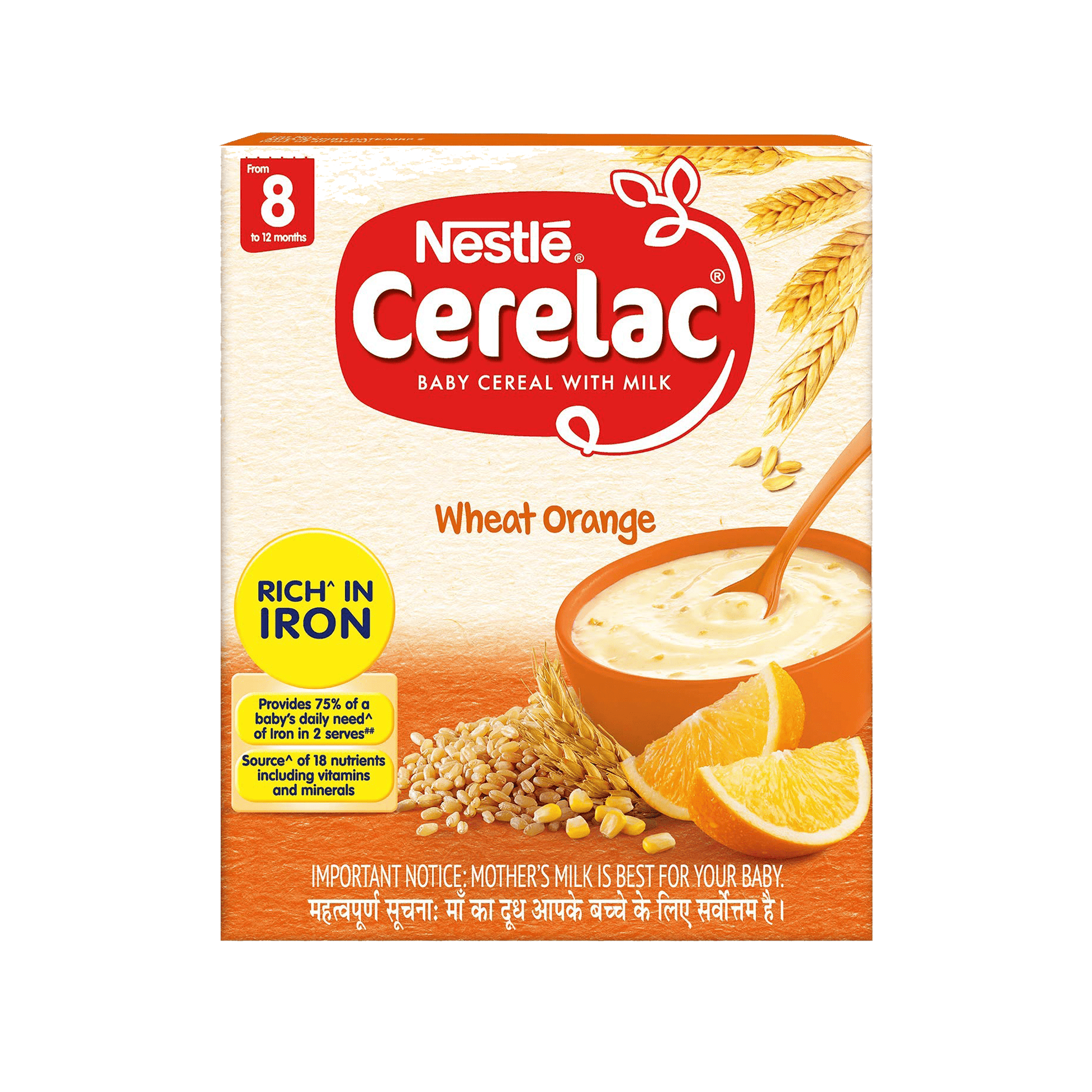 Nestle Cerelac with Milk Wheat Orange|From 8-12 Months – Fresh