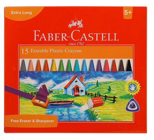 Faber-Castell Erasable Plastic Crayons | Extra Long