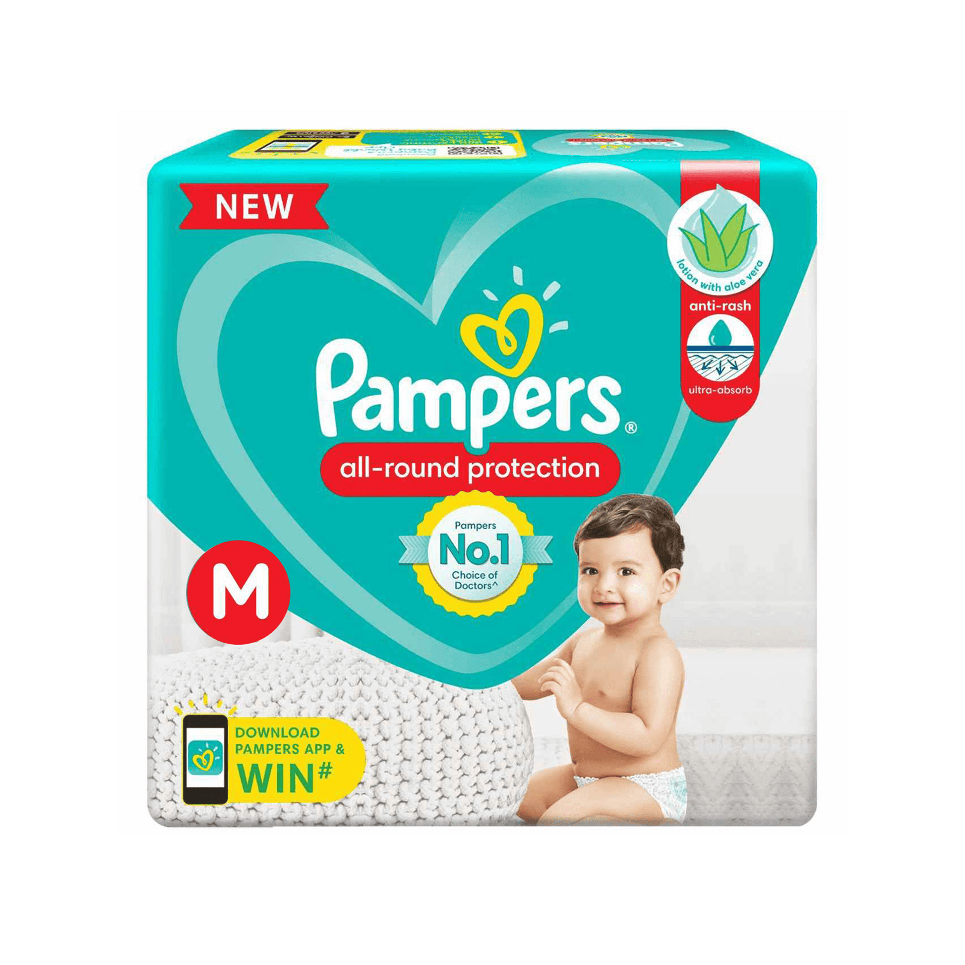 Pampers All Round Protection Diaper Pants, Size-M.