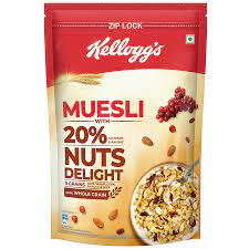 Kellogg's Muesli with 20% Nuts Delight, Multigrain Breakfast Cereal