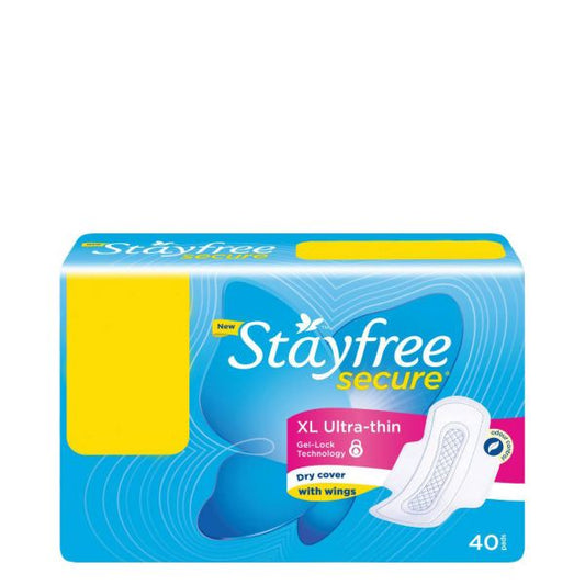 Stayfree Secure Ultra Thin XL Sanitary Pads | Dry Cover with Wings